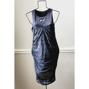 Nike black sheer geometric Indio layered mini dress small
